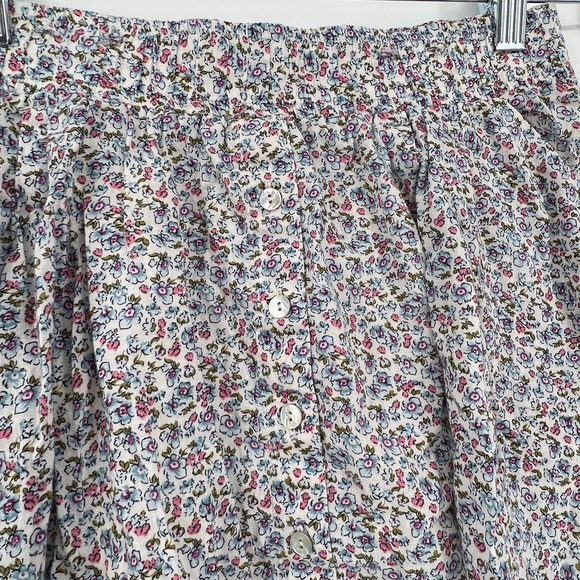 Shabby Chic Medium Floral Flowy Lined Cotton Mini Casual Comfy Stretch Skirt - Picture 4 of 11